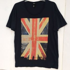 H&M British Flag Men’s Short Sleeve Tee Size XL